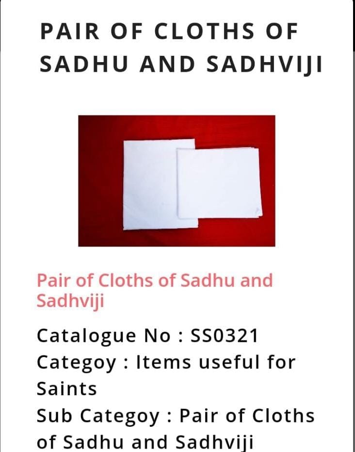 Pair of Cloths of Sadhu and Sadhviji